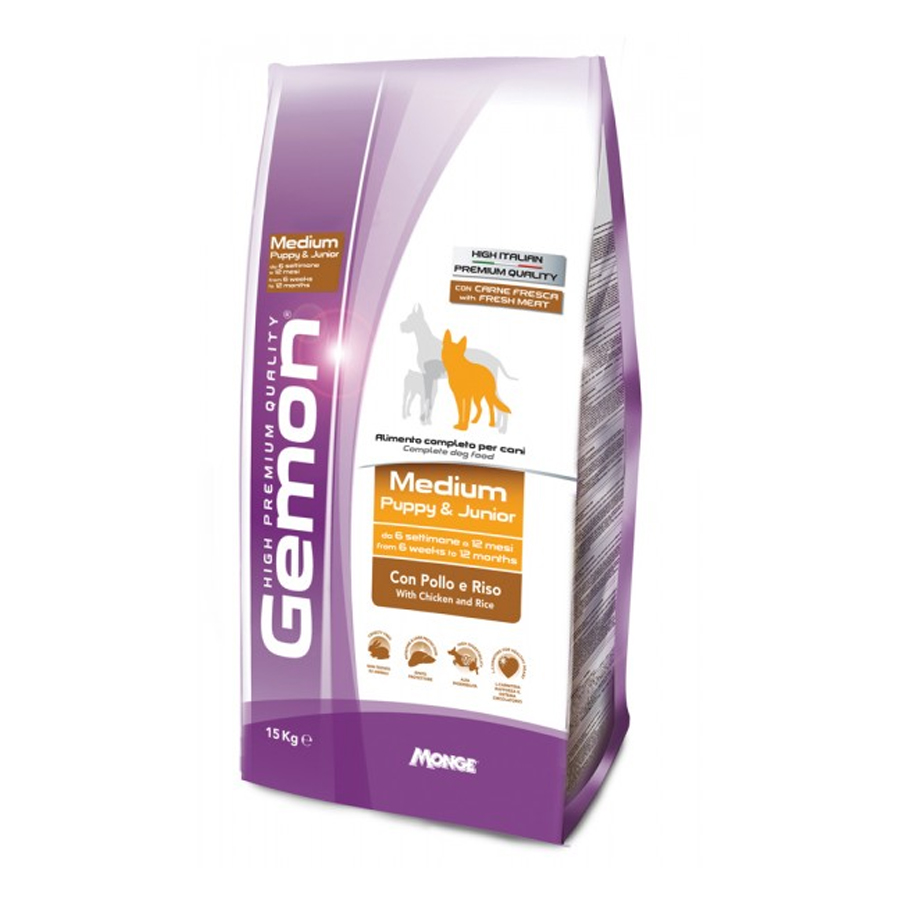 Monge Gemon Crocchette Per Cuccioli Taglia Media - Pollo E Riso 15kg